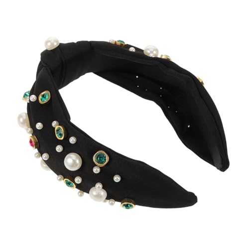 LIGIGWASH Verschönertes Stirnband Für Damen Mit Trendigem Knotendesign Verziert Mit Strass Und Kunstperlen Glitzernder Haarschmuck Für Besondere Anlässe Und Alltag von LIGIGWASH