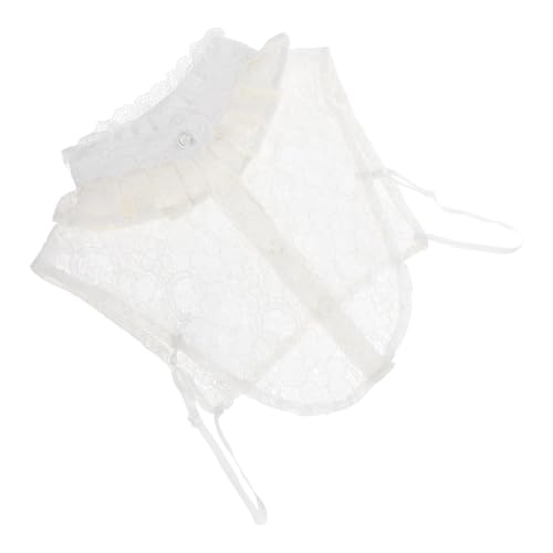 LIGIGWASH Spitzen Blusenkragen Damen Stehkragen Fake Collar Ärmellos Elegant Leicht Kombinierbar für Pullover Kleider Uniformen Weiß von LIGIGWASH