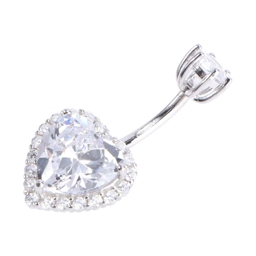 LIGIGWASH Sterling Silber Bauchnabelring Herzform mit Zirkonia Langlebiges Piercing Schmuck für Damen Hautfreundlich Elegant und Komfortabel zu Tragen von LIGIGWASH