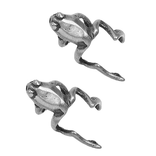 LIGIGWASH Sterling Silber Kreative Ohrclips Ohrlöcher Damen Punk Stil Vintage Thai Silber Frosch Ohrstecker Geschenkidee für Freundinnen Mutter von LIGIGWASH