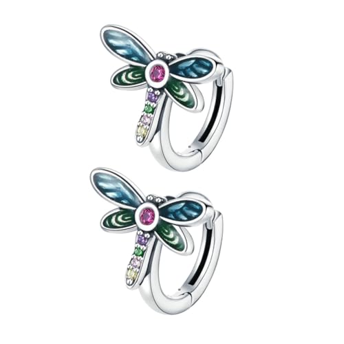 LIGIGWASH Sterling Silber Libellen Ohrstecker mit Bunten Zirkonia Modische Damen Schmuck Ohrringe Hautfreundlich Elegantes Geschenk für Mädchen und Frauen von LIGIGWASH