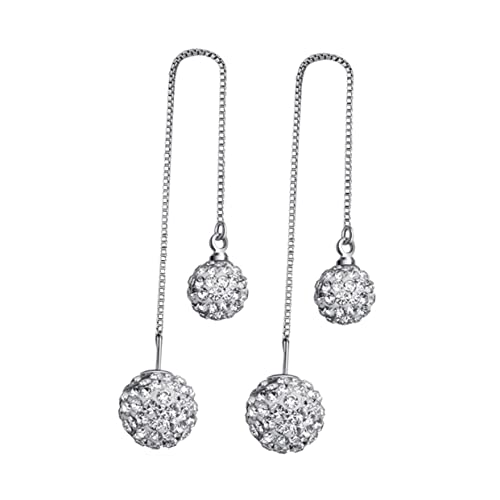 LIGIGWASH Sterling Silber Ohrhänger mit Geometrischem Design und Funkelnden Strasssteinen Lange Quastenohrringe für Damen Eleganter Modeschmuck für Hochzeit und Festliche Anlässe von LIGIGWASH