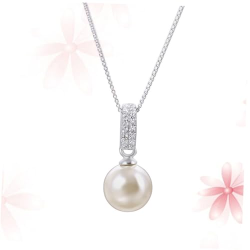 LIGIGWASH Sterlingsilber-halskette Mit Perlenanhänger Und Zirkonia Schlüsselbein-kette Damenschmuck Für Frauen Und Mädchen von LIGIGWASH