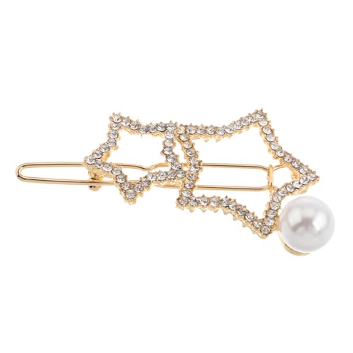 LIGIGWASH Stern Haarspangen mit Strasssteinen und Perlen Stylische Haarklammern Metall für Damen Funkelnde Haarclips für Alltag und Festliche Anlässe Sichere Einfach zu Verwendende von LIGIGWASH