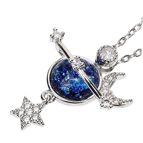LIGIGWASH Planet Stern Halskette Damen Goldene Planeten Anhänger Verstellbare Halskette Kupfer Trendige Schmuck für Mädchen für Besondere Anlässe von LIGIGWASH