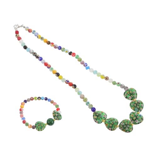 LIGIGWASH Herzschmuckset Mit Halskette Und Armband Für Damen Glasdesign Inspiriertes Romantisches Herzanhänger Leicht Und Angenehm Zu Tragen Für Alltag Und Reisen von LIGIGWASH