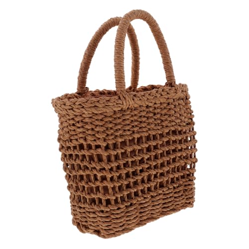 LIGIGWASH Strand Strohtasche Damen Kleine Umhängetasche Leicht Geflochtene Sommerhandtasche Schultertasche Modisch Praktisch Für Alltag von LIGIGWASH