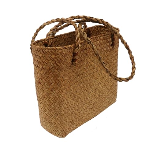 LIGIGWASH Strandtasche Damen Große Schultertasche Geflochtene Strohtasche Leichtes Material Strand Handtasche Tote für Sommerreisen und Shopping Gelb von LIGIGWASH