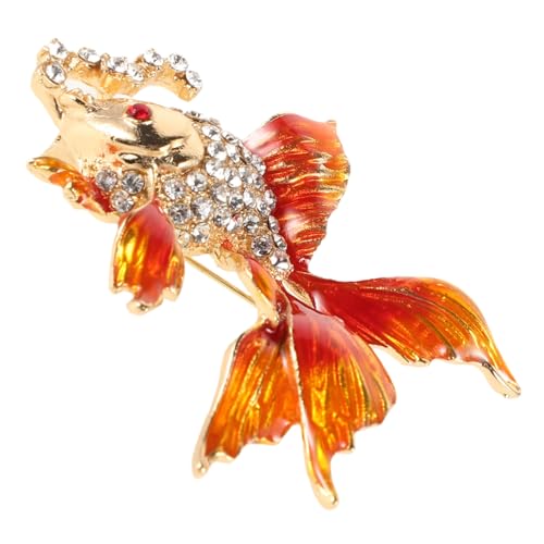 LIGIGWASH Strass Goldfisch Brosche Pin Damen Kleidung Anstecknadel Mode Schmuck Accessoire Elegant und Robust für Pullover Mantel Bluse Geschenk von LIGIGWASH