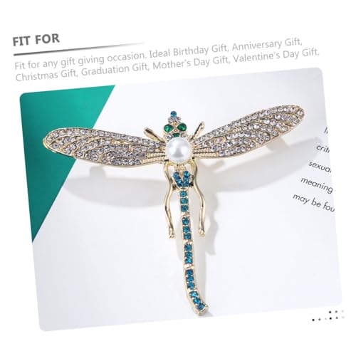 LIGIGWASH Strass Libellen Brosche mit Perlen Eleganter Ansteckpin für Kleidung Schal Hut Modisches Damenaccessoire Vielseitig Tragbar für Besondere Anlässe von LIGIGWASH