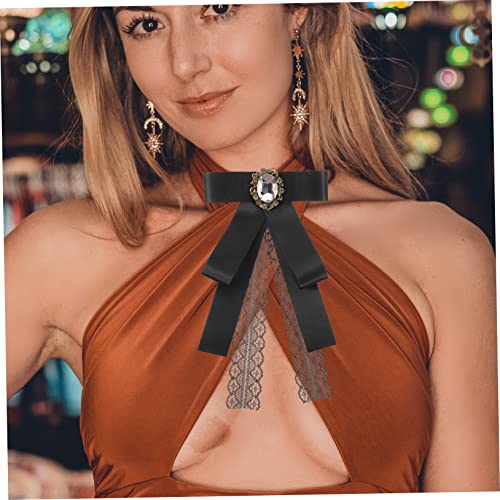LIGIGWASH Strass Schleifenbrosche für Damen Brosche mit Perlen und Spitzen Modisches Kleidungsaccessoire für Anzug Kleid Schal für Dinner Hochzeit Party und von LIGIGWASH