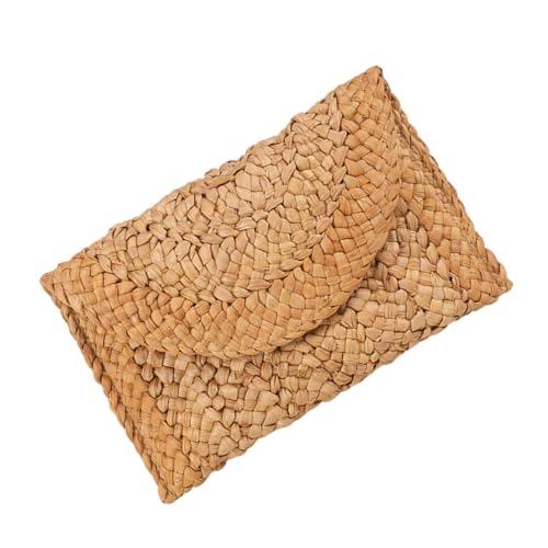 LIGIGWASH Straw Clutch Bag Handgefertigt Große Strohhandtasche Damen Strandtasche Sommer Beach Purse Leicht und Langlebig Für Reisen und Partys von LIGIGWASH