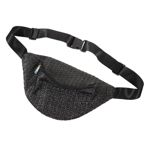 LIGIGWASH Stylische Geflochtene Taillentasche Damen Modische Gürteltasche Leicht Vielseitig Tragbar für Party Reise Alltag Elegant Kompakt Schwarz von LIGIGWASH
