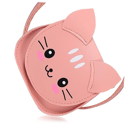 LIGIGWASH Stylische Umhängetasche für Mädchen Cartoon Katzendesign Kleine Schultertasche PU für Reisen Partys und Alltag Accessoire für Kosmetik und Persönliche Gegenstände von LIGIGWASH