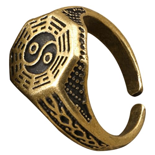 LIGIGWASH Taoismus Ring Herren Verstellbar Offener Symbol Ring Chinesischer Vintage Schmuck Modisch und Hautfreundlich von LIGIGWASH