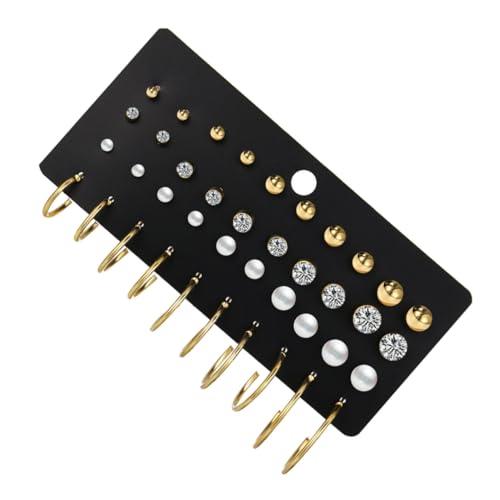 LIGIGWASH Teiliges Perlen Ohrstecker Set mit Zirkonia Creolen und Klassischen Pierced Earrings Eleganter Schmuck für Damen und Mädchen Vielseitig Kombinierbar Vintage inspiriert und Modisch von LIGIGWASH