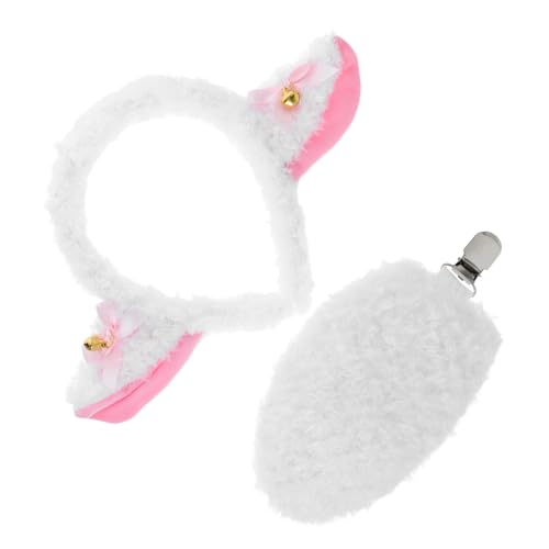 LIGIGWASH Tierisches Lammkostüm Set mit Stirnband und Weiß mit Glöckchen Süßes Cosplay Zubehör für Jungen und Mädchen für Halloween Partys und Kostümspiele von LIGIGWASH