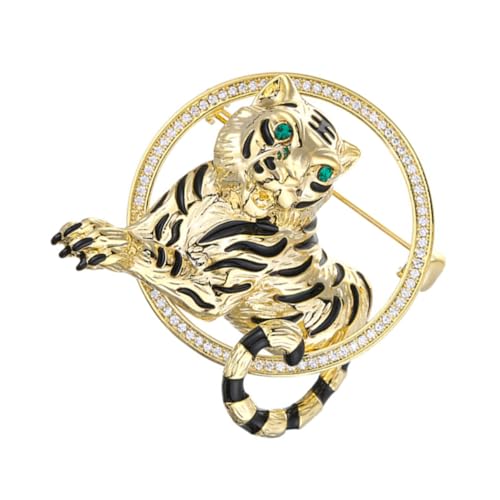 LIGIGWASH Tiger Brosche aus Kleidung Corsage Vielseitiger Ansteckschmuck für Pullover Jacken Taschen und Hüte Leichtes Design für Alltag und Party von LIGIGWASH