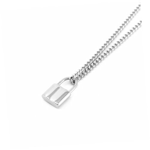 LIGIGWASH Schlosshalskette Aus Titanstahl Halskette Mit Anhänger Für Männer Schmuck Für Herren Modisches Accessoire Leicht Und Angenehm Zu Tragen von LIGIGWASH