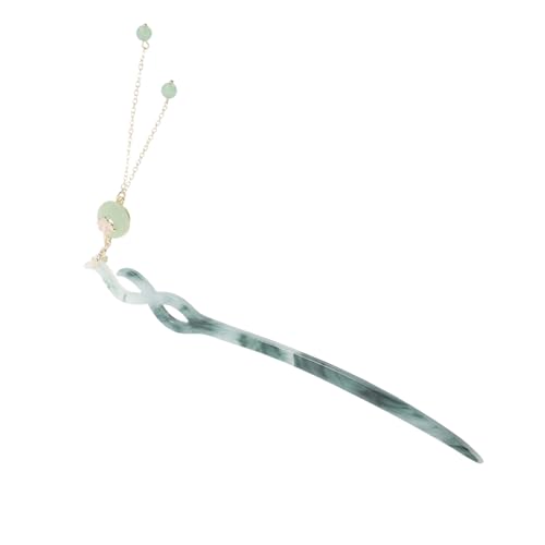 LIGIGWASH Stilvolle Haarschmuck Für Frauen Mit Grünem Anhänger Traditionelle Haarspange Im Antiken Stil Für Hanfu Und Hochzeitsanlässe von LIGIGWASH