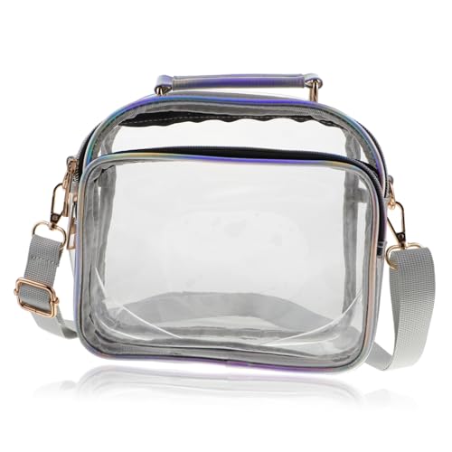 LIGIGWASH Transparente Crossbody Bag aus PVC mit Verstellbarem Schultergurt Kleine Durchsichtige Umhängetasche für Damen Stilvolle Transparente Tasche für Party Shopping Reisen von LIGIGWASH