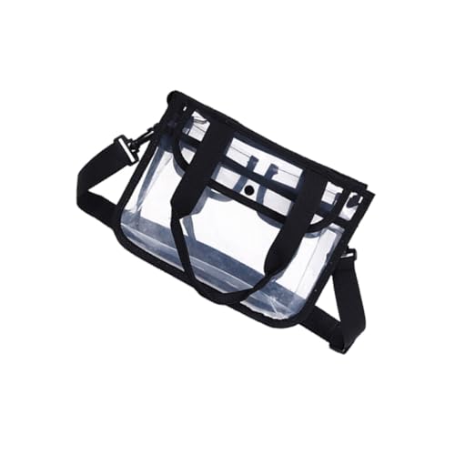 LIGIGWASH Transparente EVA Schultertasche Damen Handtasche Leicht und Strapazierfähig Sommer Strand Crossbody Bag Schwarz für Schule Arbeit Reisen Alltag von LIGIGWASH