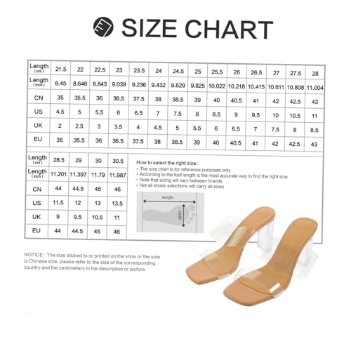LIGIGWASH Transparente High Heels Sandalen Damen Sommer Wide Open Toe Sandaletten Leicht Rutschfest Modisch Strapazierfähig Tpr PVC Material Komfortabel Einfach Auszuziehen von LIGIGWASH