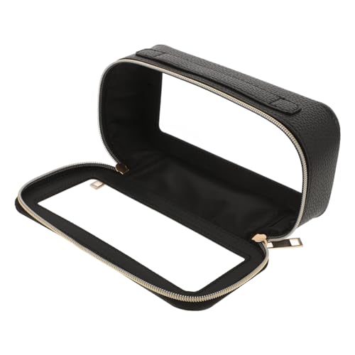 LIGIGWASH Transparente Kosmetiktasche PVC mit PU Reißverschluss Tragbar für Reisen Großer Stauraum Effiziente Organisation für Damen Schminkutensilien von LIGIGWASH