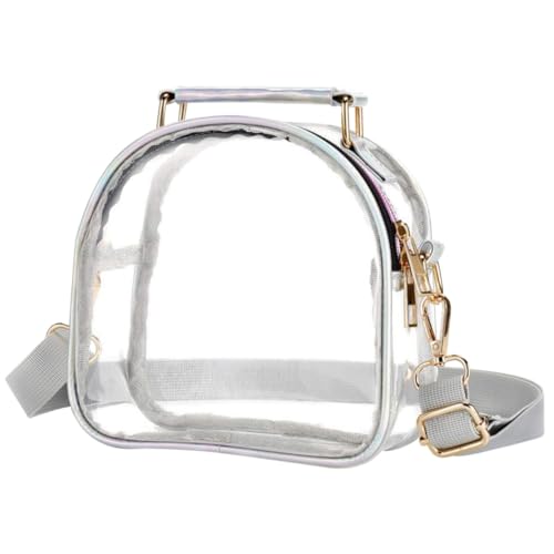 LIGIGWASH Transparente Schultertasche Damen Umhängetasche mit Reißverschluss Leichte PVC Handtasche für Alltag Outdoor und Konzert Geräumige Aufbewahrung für Karten und Kleingeld Modische von LIGIGWASH