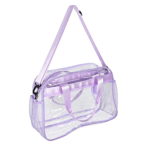 LIGIGWASH Transparente Sporttasche für Damen Große PVC Tragetasche Stylisch Strapazierfähig für Reisen Strand Geräumiger Innenraum Sicht Inhalt von LIGIGWASH