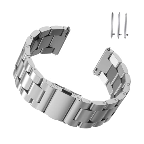 LIGIGWASH Uhrenarmband Ersatzband für Smartwatch Robustes Nahtlos Geschweißtes Metallarmband mit Ergonomischer Langlebig Kratzfrei Silberfarben von LIGIGWASH