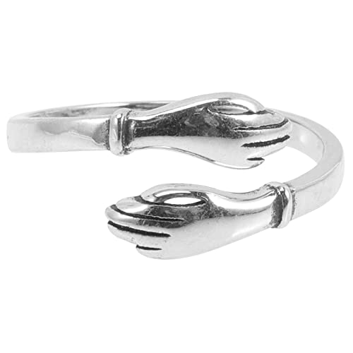 LIGIGWASH Vintage Umarmungsring Für Frauen Handgefertigter Modeschmuck Aus Silber Offener Ring Mit Stilvoller Optik Passend Für Jeden Anlass Und Alltag von LIGIGWASH