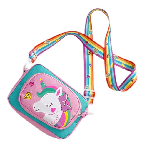 LIGIGWASH Umhängetasche Einhorn Mädchen Crossbody Bag Jahre Vielseitige Schultertasche aus Strapazierfähigem Oxford Süßes Design als Handytasche und Geldbörse von LIGIGWASH