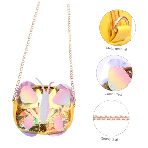 LIGIGWASH Umhängetasche Schmetterling Form Kettenriemen Leicht Praktisch Gelb Modisch für Mädchen Geschenk von LIGIGWASH