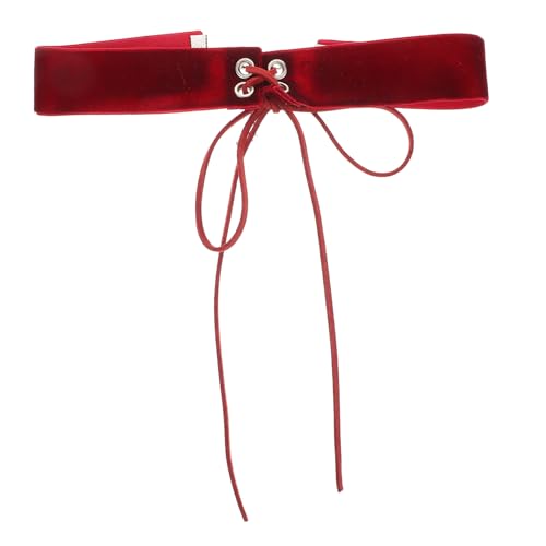 LIGIGWASH Velvet Bowknot Choker Kette Retro Stil Samtband Kurz Halskette Damen Schmuck für Hochzeit Party Vintage Look Weinrot von LIGIGWASH