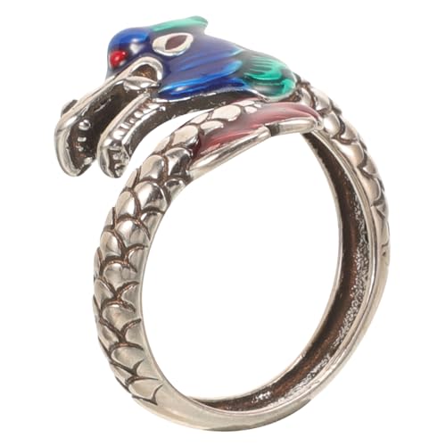 LIGIGWASH Verstellbarer Dragon Ring Robustem Offenes Design für Damen und Herren Dekorativer Vintage Schmuck Stilvoller Fingerring mit Retro Drachenmotiv Individuell Anpassbar von LIGIGWASH