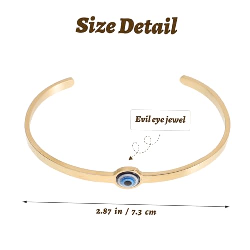 LIGIGWASH Verstellbarer Evil Eye Armreif aus Titanstahl Damen Schutz Schmuck für Geburtstag Valentinstag und Besondere Anlässe von LIGIGWASH