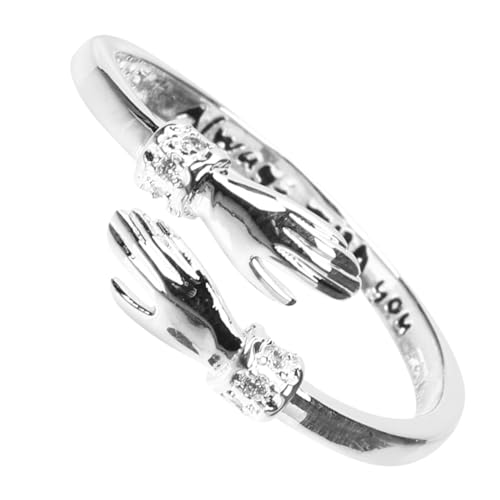 LIGIGWASH Verstellbarer Hug Ring Damen Offener Fingerring aus Langlebiger Legierung Einzigartiges Design als für Geburtstag Hochzeit Alltag Modischer Schmuck für Frauen von LIGIGWASH