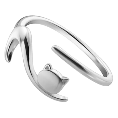 LIGIGWASH Verstellbarer Katzenring für Frauen Süßer Offener Ring Elegantes Design für Anlässe für Partys Cosplay Attraktiver Schmuck für Katzenliebhaber von LIGIGWASH