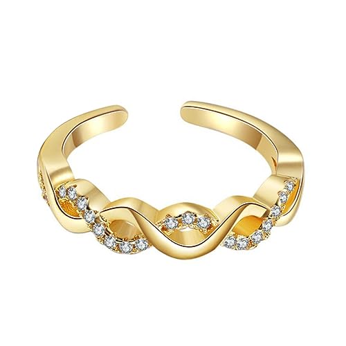 LIGIGWASH Verstellbarer Offener Ring für Frauen Ästhetischer Strassring Wunderschöner Schmuck für Finger Partys Besondere Anlässe Hypoallergen Leicht Tragbar von LIGIGWASH