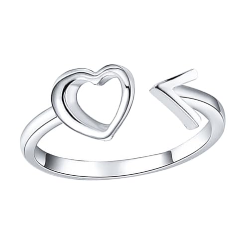 LIGIGWASH Verstellbarer Offener Ring mit Herz und Design für Damen und Mädchen Modischer Statement schmuck als für Frauen Eleganter Verstellbarer Fingerring von LIGIGWASH