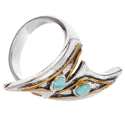 LIGIGWASH Verstellbarer Offener Ring mit Türkisfarbenem für Jugendliche Hypoallergenes Design Eleganter Fingerring für Partys Besondere Anlässe Einzigartiges von LIGIGWASH