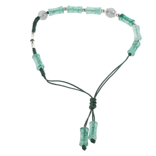 LIGIGWASH Verstellbares Geflochtenes Bambus Perlenarmband mit Kristallsteinen Chinesischer Glücksbringer Handgefertigt Langlebig und Komfortabel Unisex Schmuck im Vintage Stil von LIGIGWASH