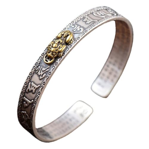 LIGIGWASH Verstellbares Kupfer Armband für Herren mit Buddhistischem Herz Design Offener Manschette Langlebiger Schmuck für Alltag und Modischer Chinesischer Stil von LIGIGWASH