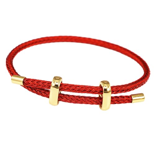 LIGIGWASH Verstellbares Rotes Glücksarmband aus Stahlseil Unisex Symbolisches Schutzarmband für Damen und Herren zu Geburtstag Valentinstag und Abschlussfeier von LIGIGWASH