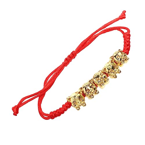 LIGIGWASH Verstellbares Rotes Schutz Armband Tigerjahr Handgewebtes Amulett Leichtes Kordelarmband für Damen und Herren Spiritueller Glücksbringer und Segensarmband für Familie und Freunde von LIGIGWASH