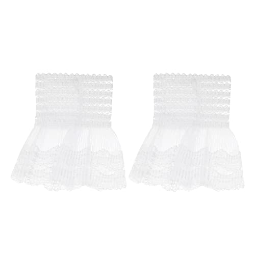 LIGIGWASH Victorian Kostüm Spitze Manschetten Abnehmbare Chiffon Spitzenärmel Weiß Gothic Armstulpen für Cosplay Halloween Kostümparty Zubehör von LIGIGWASH