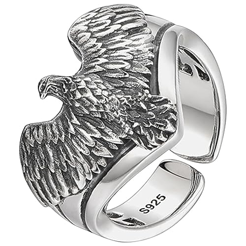 LIGIGWASH Verstellbarer Fingerring Damenring Retro Adlerdesign Ringschmuck Für Frauen Modisch Hochglanzpoliert von LIGIGWASH
