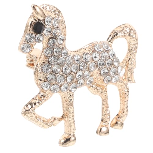 LIGIGWASH Vintage Chinesische Damenbrosche mit Funkelnden Strasssteinen Pferde Langlebige Legierung Sicherer Verschluss Stilvolles Schmuck Accessoire für Alltag und Besondere Anlässe von LIGIGWASH