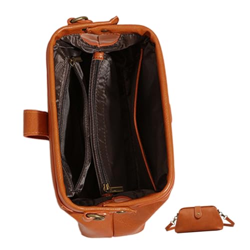 LIGIGWASH Vintage Damen Schultertasche PU Material Umhängetasche mit Verstellbarem Riemen Stilvolle Retro Crossbody Tasche für Alltag und Freizeit Modische Softshell Handtasche in Braun von LIGIGWASH